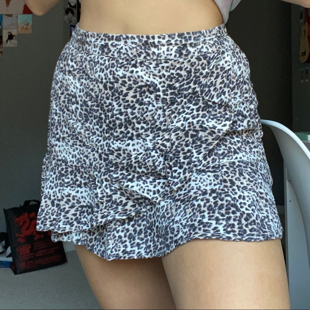 cheeta print mini skirt
